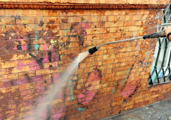 Brick Graffiti Cleaning in Modesto